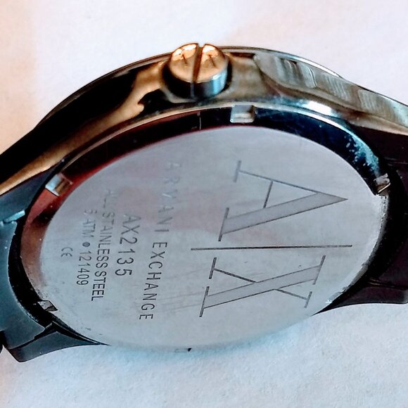 Armani Exchange Hampton Grey Textured Dial Gunmetal Watch - Mens - Picture 4 of 5